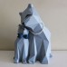 Casal gatinhos em papel 3d