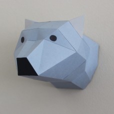 Cabeça urso em papel 3d