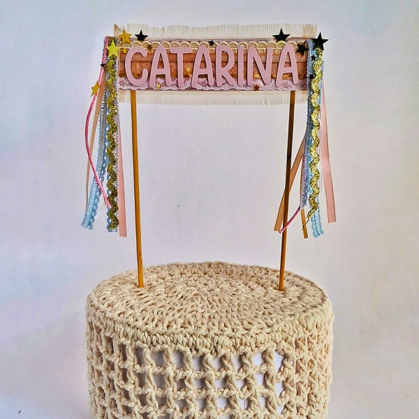 Topo de bolo faixa nome