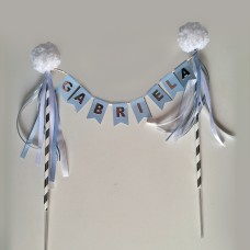 Topo de bolo bandeirola com pompons